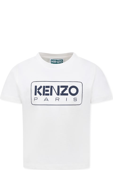 Kenzo Kids T-Shirts & Polo Shirts for Boys Kenzo Kids Ivory T-shirt For Kids With Logo