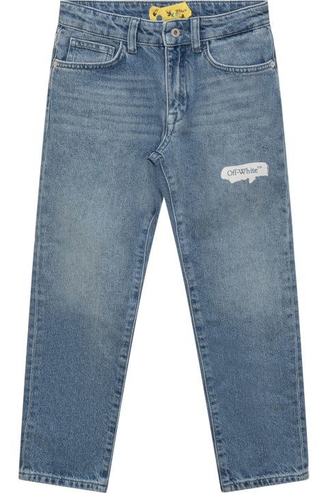 Bottoms for Boys Off-White Paint Graphic Jeans