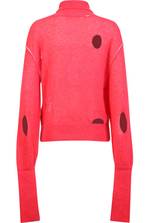 Homeware MM6 Maison Margiela High Neck Pullover With Worn Effect Red