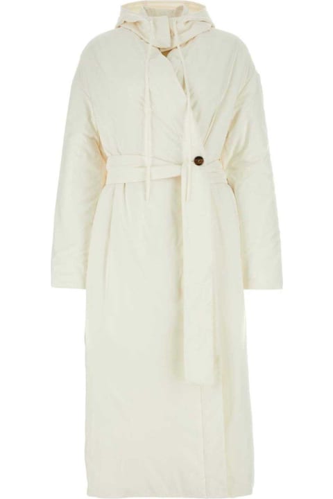 Ferragamo Coats & Jackets for Women Ferragamo Belted Drawstring Long-sleeved Coat