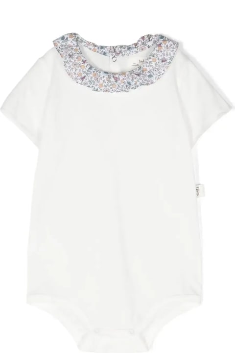 Bodysuits & Sets for Baby Girls Teddy & Minou White Bodysuit With Multicoloured Ruffles
