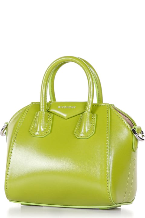 Givenchy Women's Micro Antigona Leather Tote In Citrus Green