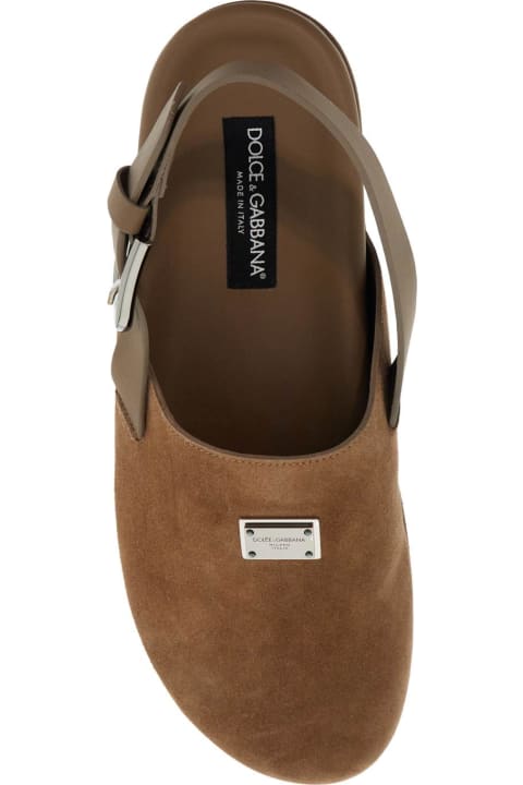 Dolce & Gabbana Other Shoes for Men Dolce & Gabbana Suede Leather Clogs With Logo Plate