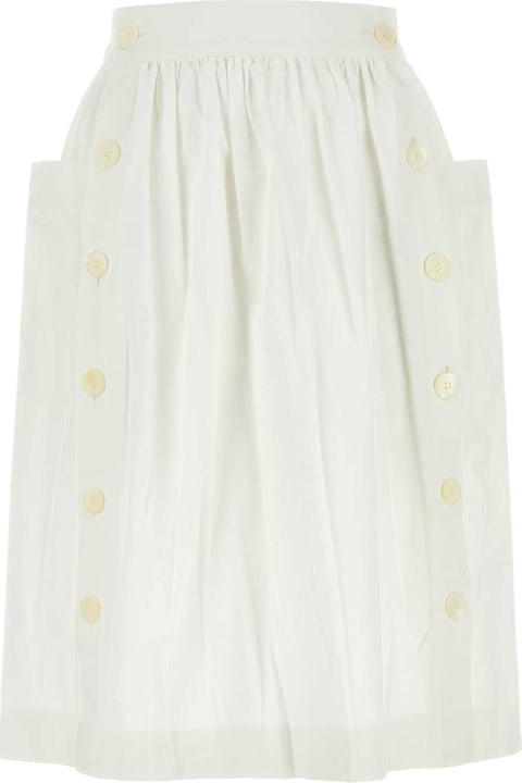 Homeware Prada White Gabardine Skirt