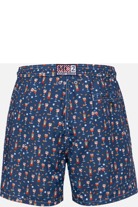 Homeware MC2 Saint Barth Man Lightweight Fabric Swim-shorts Lighting Micro Fantasy With Aperol Spritz Print | Aperol Special Edition