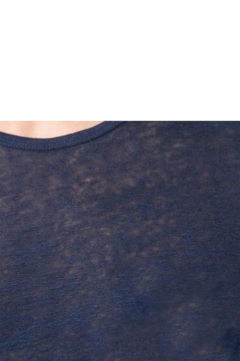 Homeware MC2 Saint Barth T-shirt Man Blue Navy Linen