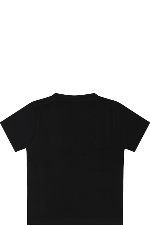 T-Shirts & Polo Shirts for Baby Boys Balmain Black T-shirt For Baby Girl With Logo
