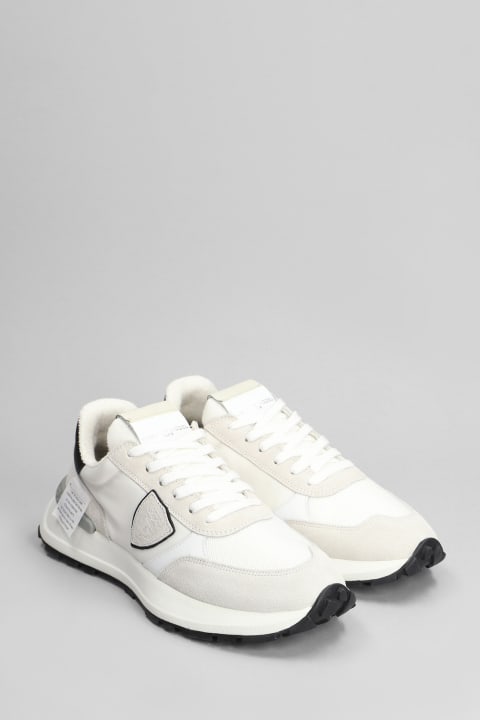 ウィメンズ新着アイテム Philippe Model Antibes Low Sneakers In White Suede And Fabric