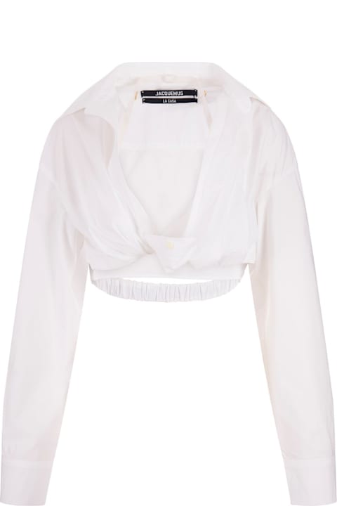 Jacquemus Topwear for Women Jacquemus Twist Detailed Cropped Shirt