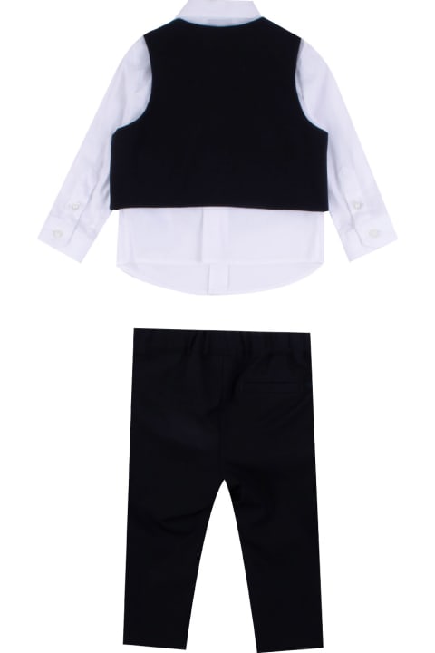 Bodysuits & Sets for Baby Boys Emporio Armani Cotton Vest, Shirt And Pants