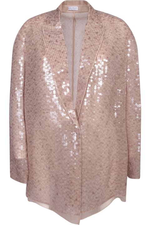 Coats & Jackets for Women Brunello Cucinelli Single-breasted Beige Jacket