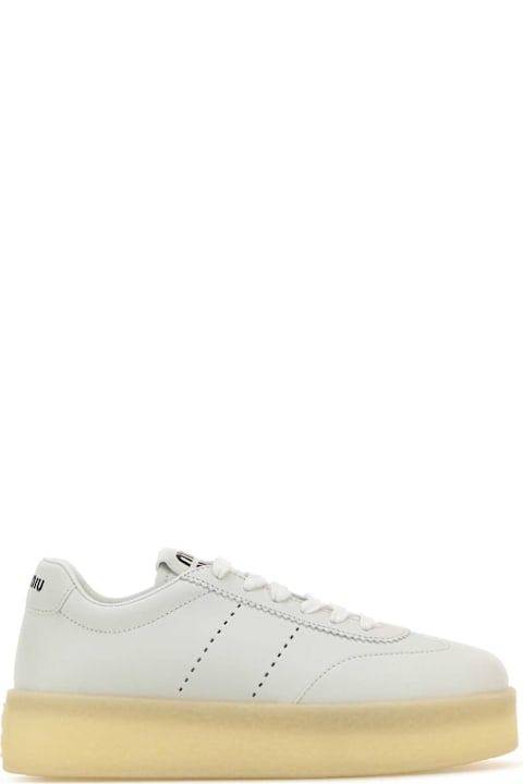 Miu Miu Sale for Women Miu Miu White Leather Sneakers