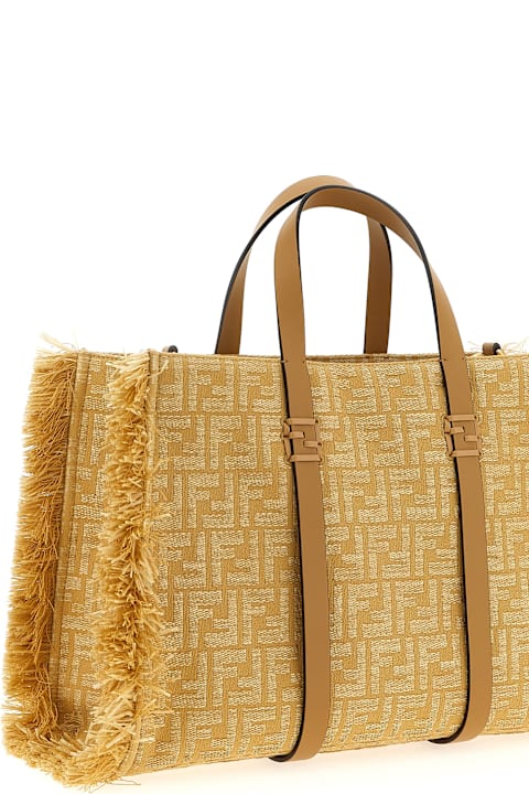 【関税&送料込】Fendi Summer Tote Rafia Shoulder Bag Summer Tote rafia shoulder bag with all-over FF logo FENDI