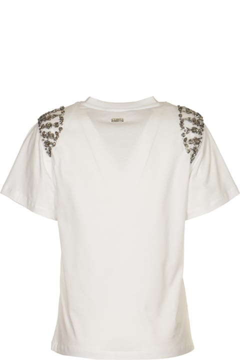 ウィメンズ Alberta Ferrettiのトップス Alberta Ferretti Rhinestone Embellished Round Neck T-shirt