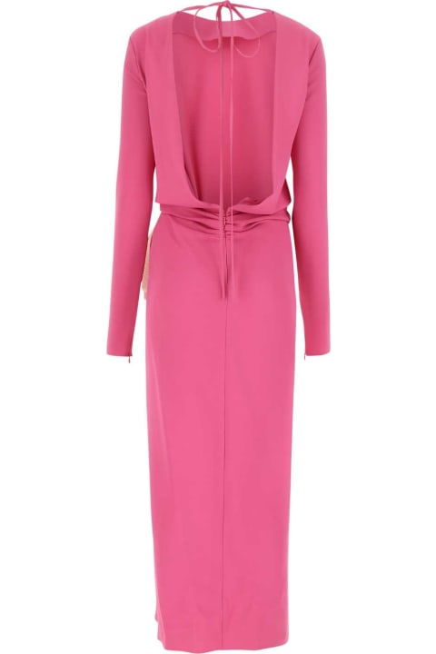 Fashion for Women Lanvin Dark Pink Stretch Crepe Long Dress