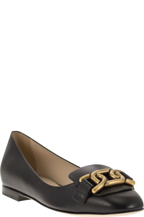 Tod's Flat Shoes for Women Tod's Leather Ballerina With Accessory