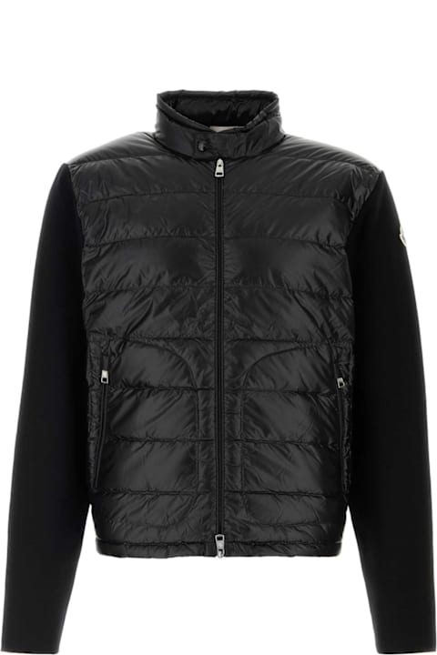 Moncler Clothing for Men Moncler Black Wool Cardigan