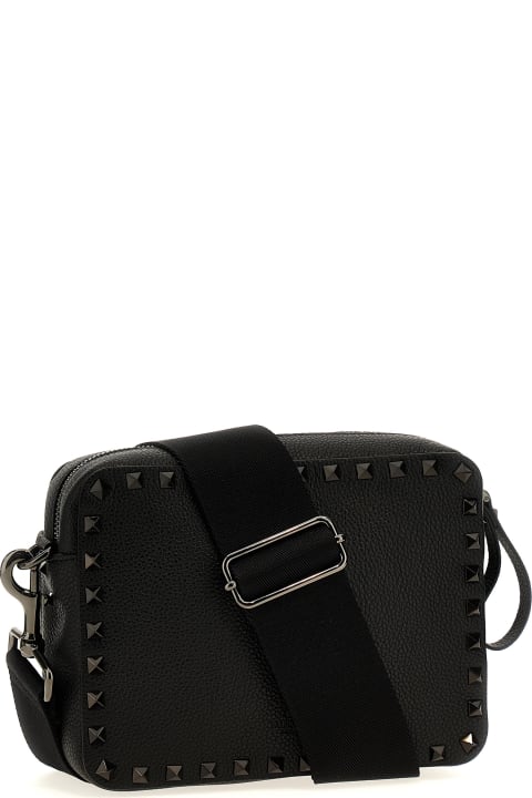 Bags Sale for Men Valentino Garavani Black 'rockstud' Crossbody Bag