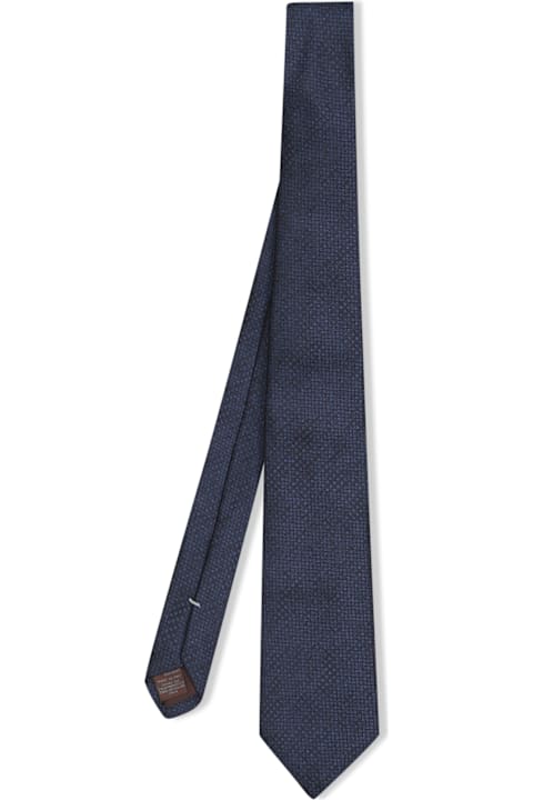 Canali for Men Canali Geometric Pattern Blue Tie