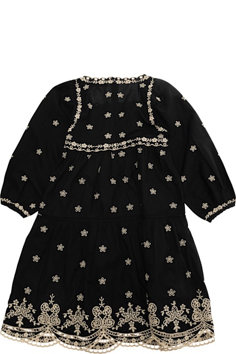 Homeware Sea New York 
kingsley
 Black Dress With All-over Embroidery In Cotton Girls