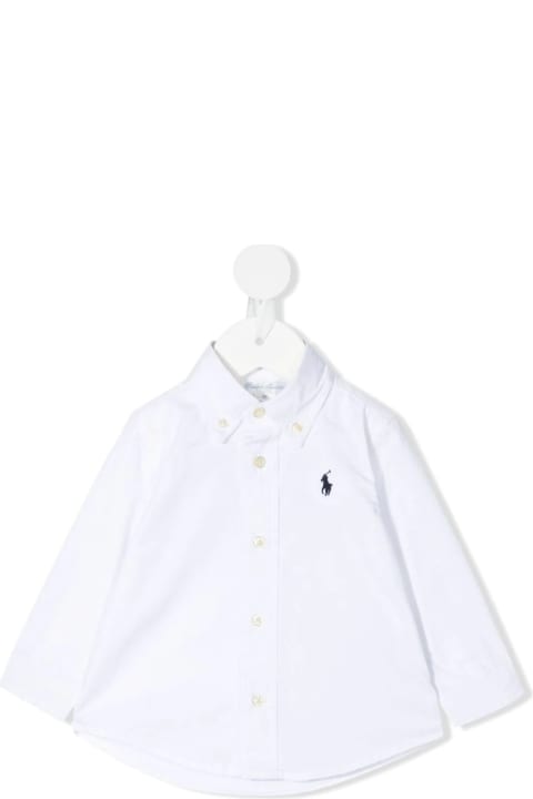 ベビーガールズ Ralph Laurenのトップス Ralph Lauren White Slim-fit Oxford Shirt