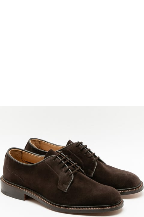 Tricker's Shoes for Men Tricker's Robert Coffee Castorino Suede Derby Shoe