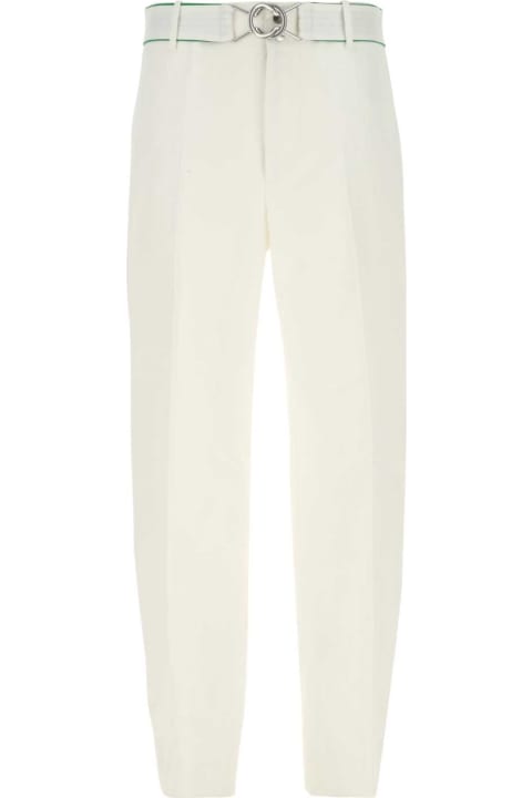 Sale for Men Bottega Veneta White Cotton Wide-leg Pant