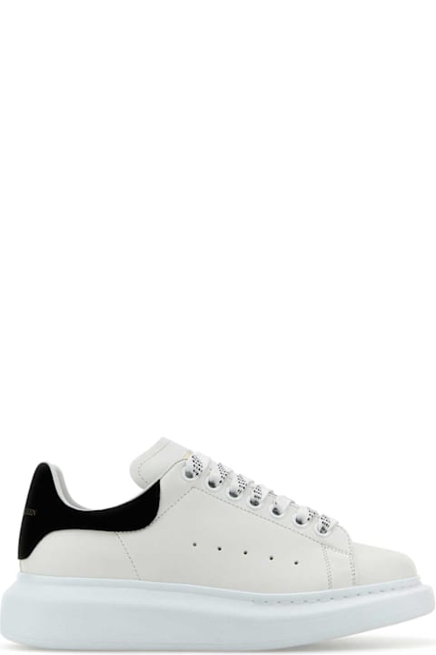 Homeware Alexander McQueen White Leather Sneakers With Black Suede Heel