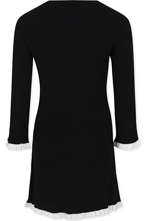 キッズ新着アイテム MSGM Black Dress For Girl With Logo