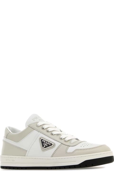 Shoes for Women Prada Two-tone Leather Downtown Sneakers