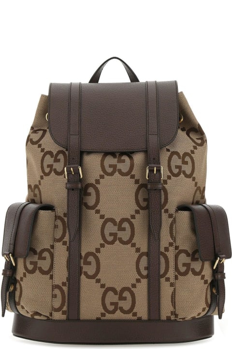 Backpacks for Men Gucci Multicolor Jumbo Gg Fabric And Leather Backpack