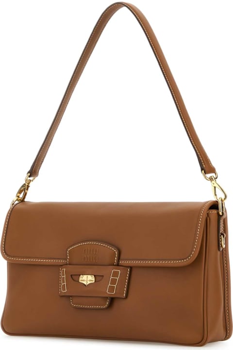 Miu Miu for Men Miu Miu Caramel Leather Penny Shoulder Bag