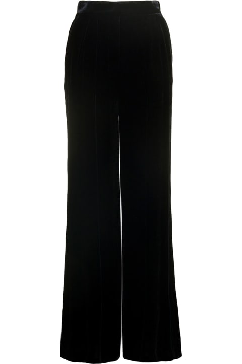 Alberta Ferretti Pants & Shorts for Women Alberta Ferretti Loose Black Pants With Invisible Zip In Velvet Woman