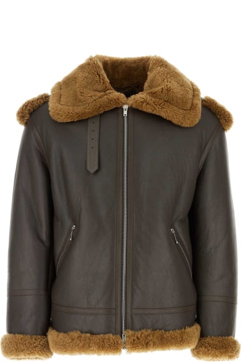 メンズ Burberryのコート＆ジャケット Burberry Dark Brown Leather Jacket