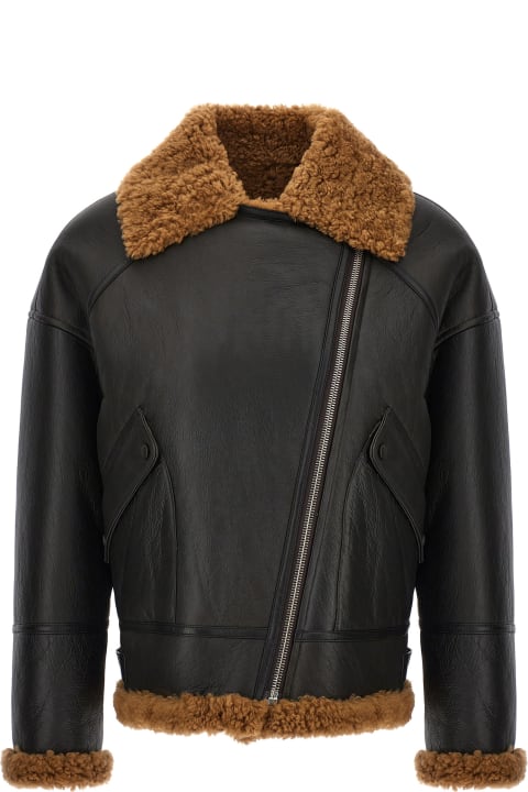 ウィメンズ Yves Salomonのウェア Yves Salomon Leather Sheepskin Jacket