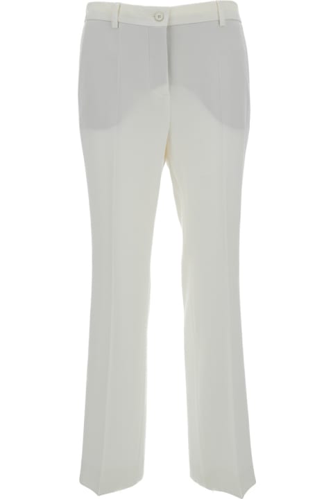 Alberto Biani Clothing for Women Alberto Biani White Low Waist Flared Trousers In Technical Fabric Woman