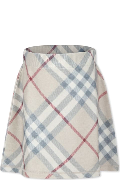 Homeware Burberry Beige Skirt For Girl With Vintage Check