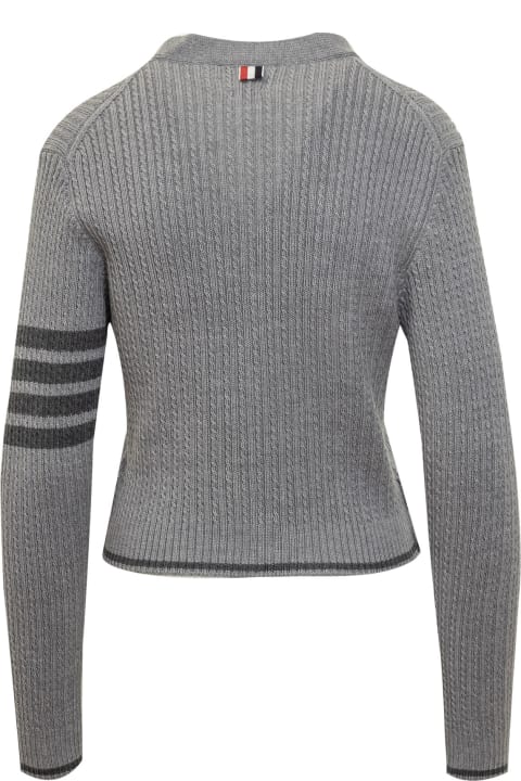 Thom Browne Sweaters for Women Thom Browne Knitted Cardigan With Striped Details