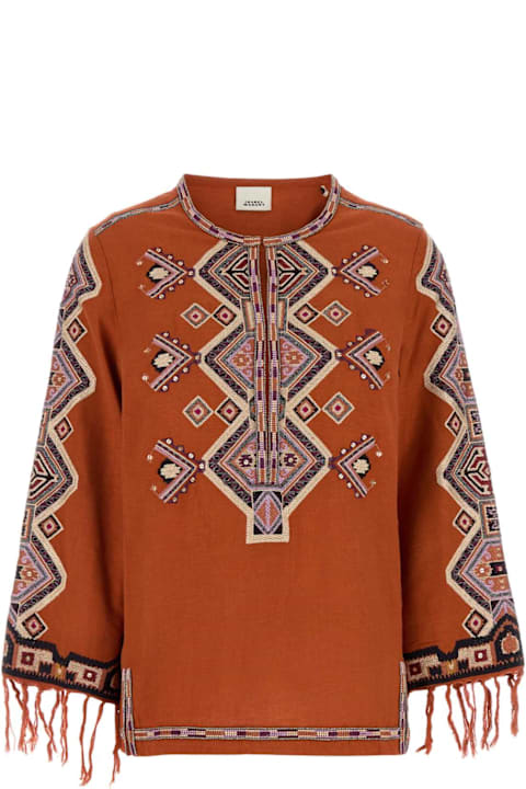 Isabel Marant for Women Isabel Marant Orange Silk Zelda Blouse