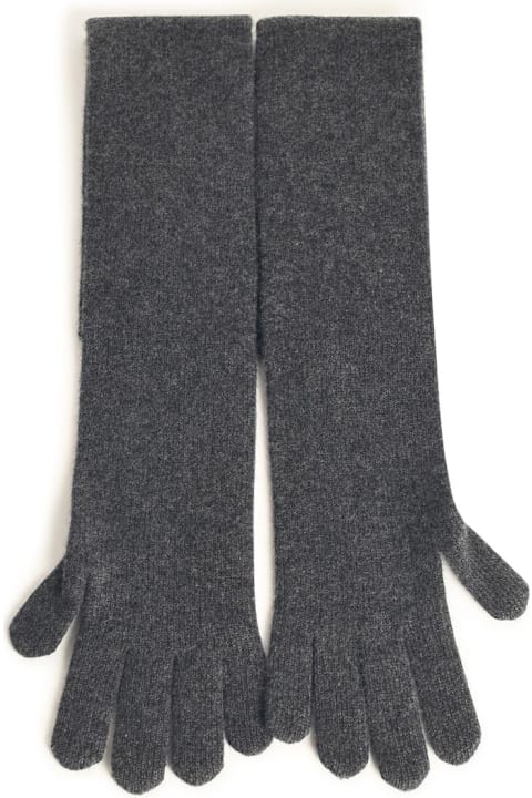 Gloves for Women Max Mara 'timor' Grey Cashmere Gloves