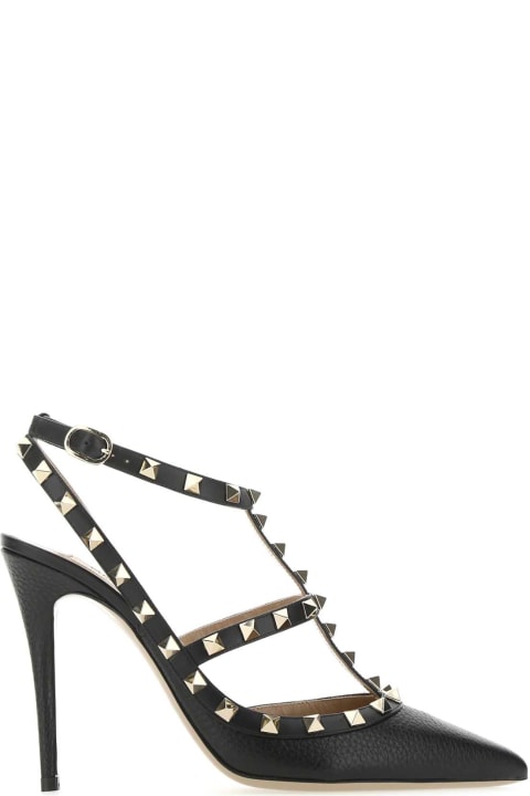 Valentino Garavani Black Leather Rockstud Pumps