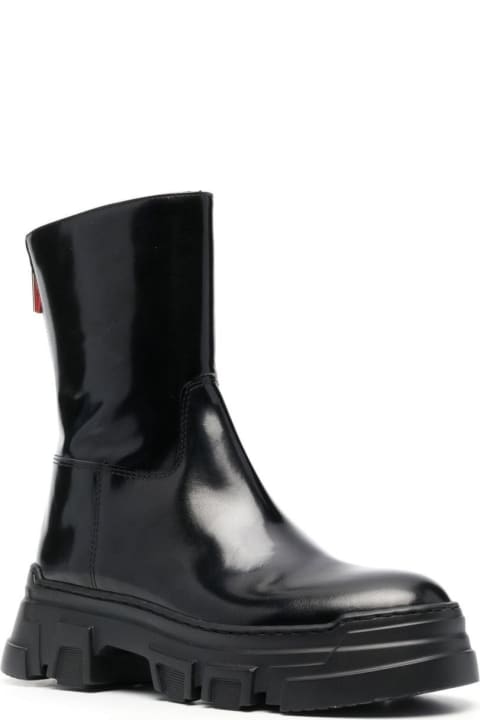 Calf Leather Rubber Sole Zip Boot