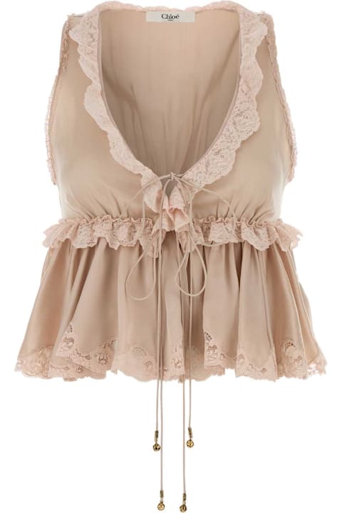 Chloé Pastel Pink Satin Top