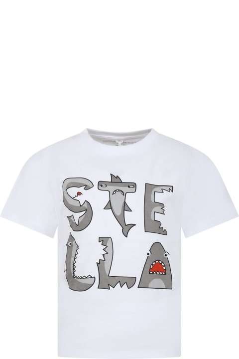 Stella McCartney Kids T-Shirts & Polo Shirts for Boys Stella McCartney Kids White T-shirt For Boy With Print