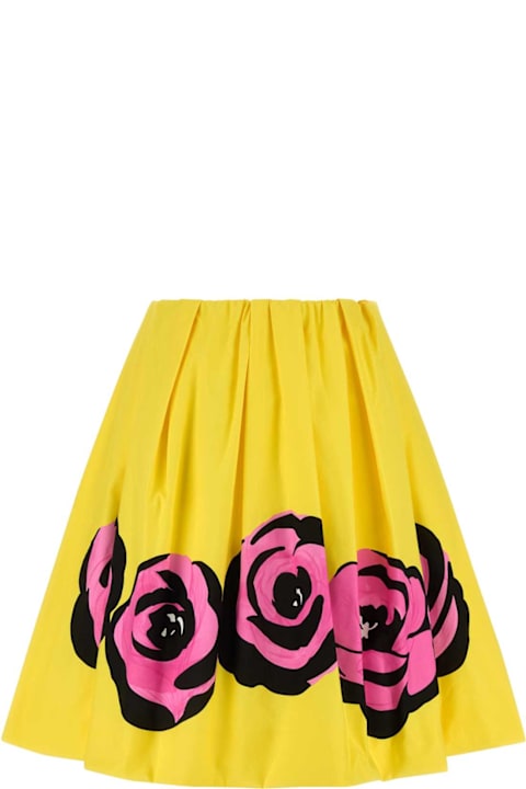 Miu Miu Skirts for Women Miu Miu Yellow Poplin Skirt