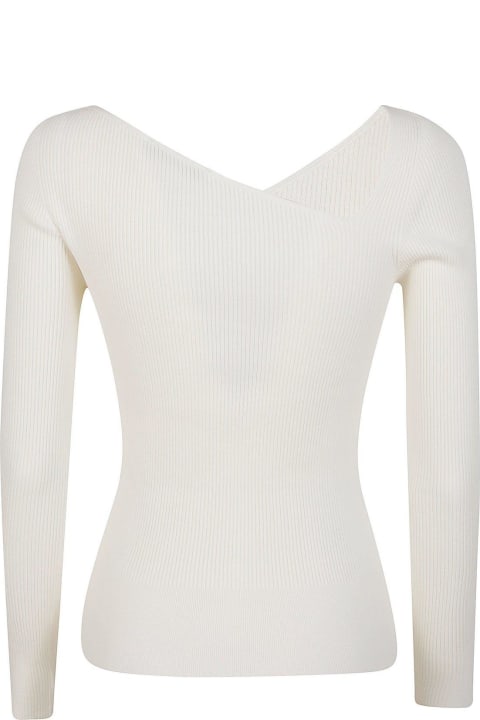 Gran Sasso Sweaters for Women Gran Sasso Fileria Long-sleeved Ribbed V-neck Jumper