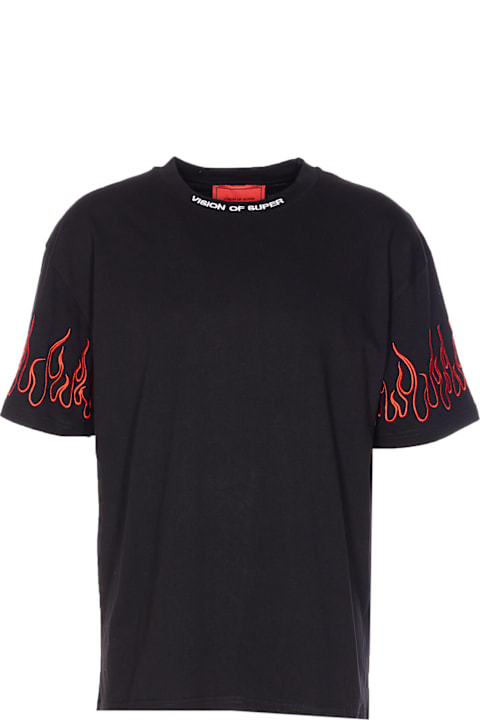 Vision of Super لـ Women Vision of Super Flames Logo T-shirt