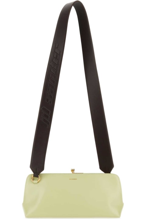 Jil Sander Totes for Women Jil Sander Pastel Green Leather Small Goji Shoulder Bag
