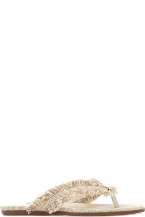 Jimmy Choo Two-tone Canvas Thong Slippers