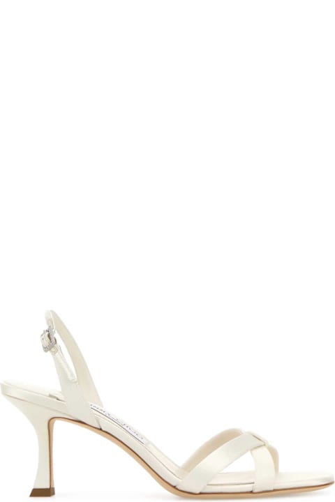 Jimmy Choo Ivory Satin Elsy 70 Sandals